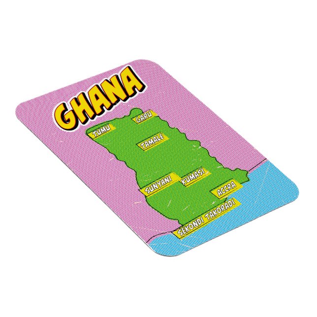 Ghana Travel map Magnet (Right Side)