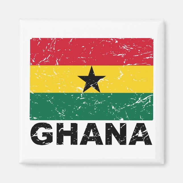 Ghana Vintage Flag Magnet (Front)