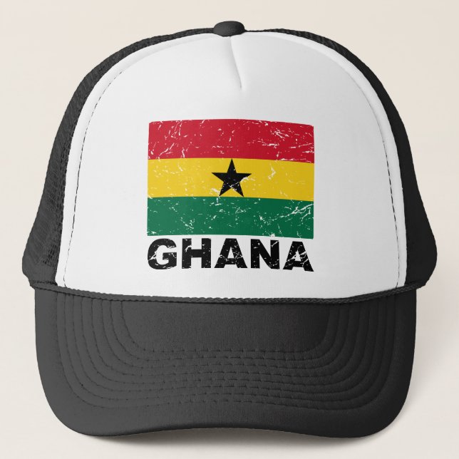 Ghana Vintage Flag Trucker Hat (Front)