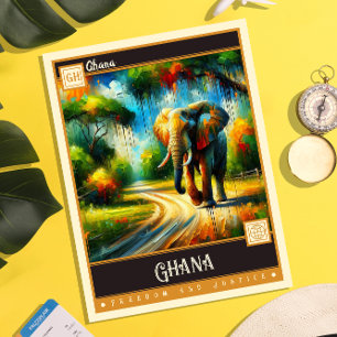 Ghana   Vintage Painting Postcard