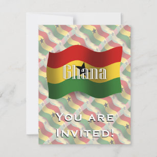 Ghana Waving Flag Invitation