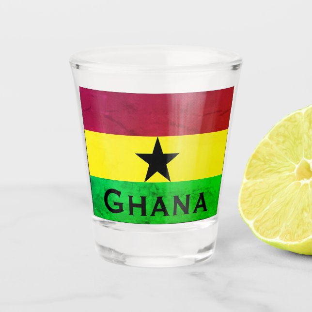 Ghana (West Africa) Flag Shot Glass (Front)