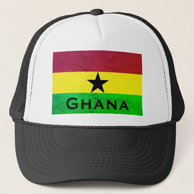 Ghana (West Africa) Flag Trucker Hat (Front)