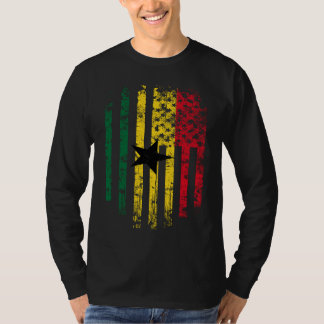 Ghanaian American Flag Ghana and USA Pride T-Shirt