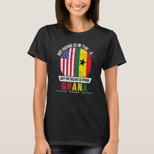 Ghanaian American Patriot Heart Is From Ghana Grow T-Shirt