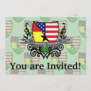 Ghanaian-American Shield Flag Invitation