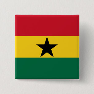 Ghanaian Flag 2 Inch Square Button