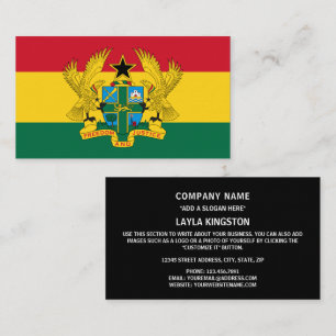 Ghanaian Flag & Coat of Arms, Flag of Ghana Business Card