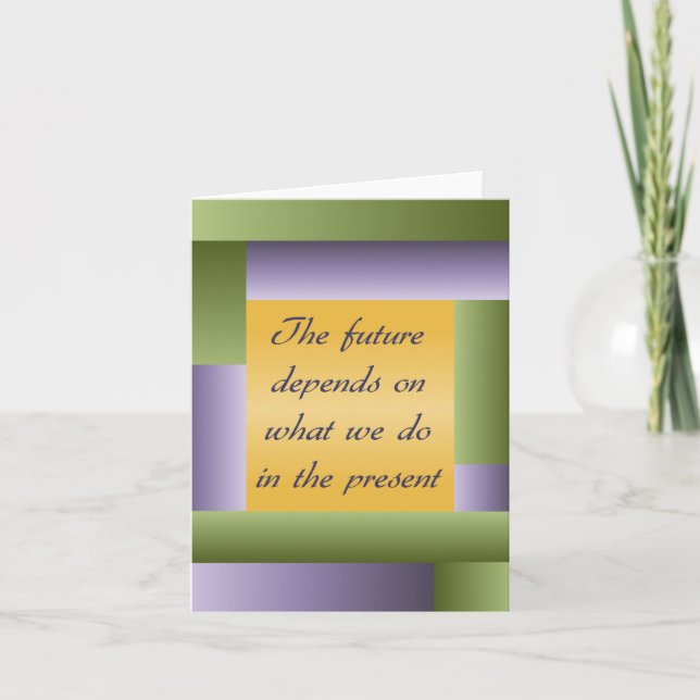 Ghandi inspirational quote Notecard - add your own (Front)