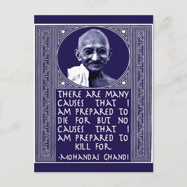 Ghandi on Causes Postcard (Front)