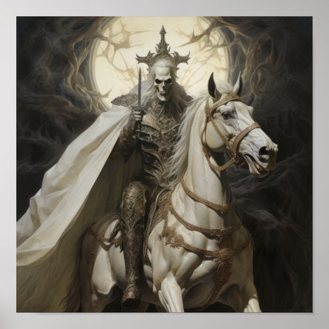 Ghastly Horseman - Undead Knight on a Pale White H Poster (Front)