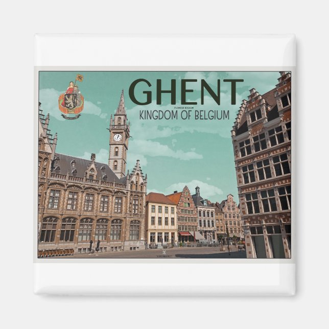 Ghent - Korenmarkt Magnet (Front)