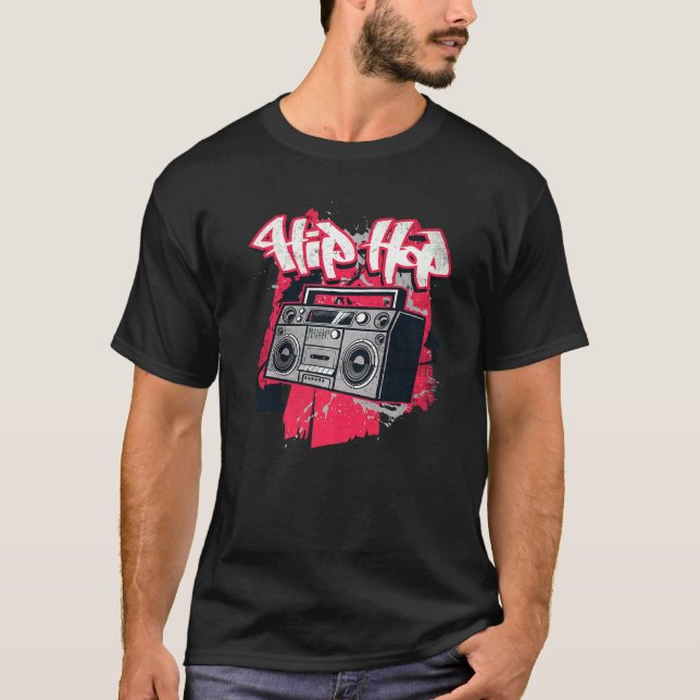 Ghetto Blaster 80's 90's Party Hip Hip Rap R&b Vin T-Shirt (Front)