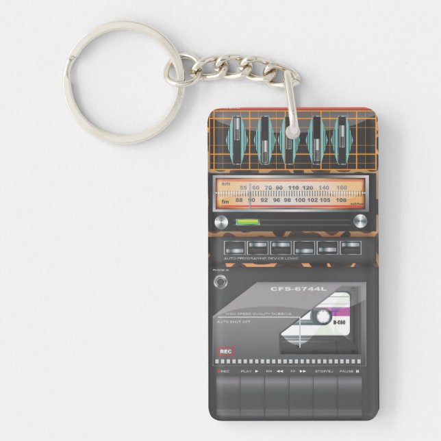 Ghetto blaster boombox keychain (Front)
