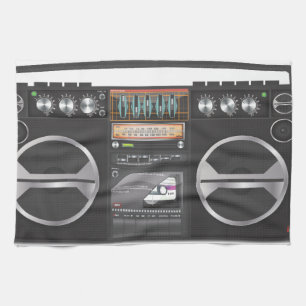 Ghetto blaster boombox kitchen towel