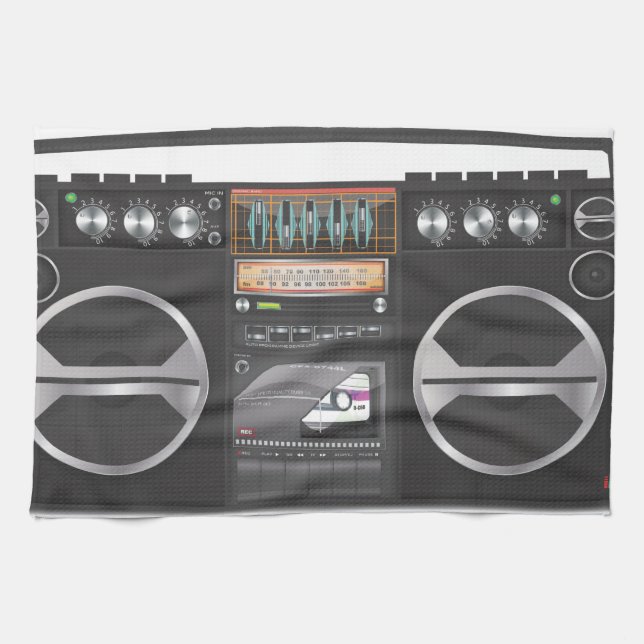 Ghetto blaster boombox kitchen towel (Horizontal)