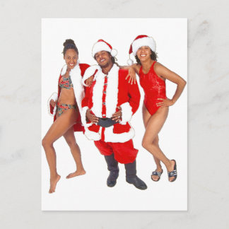 Ghetto Santa and his Elves from the Hood Holiday Postcard