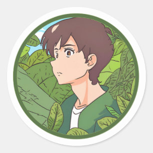 Ghibli Sticker: A Loving Nature Day  Classic Round Sticker
