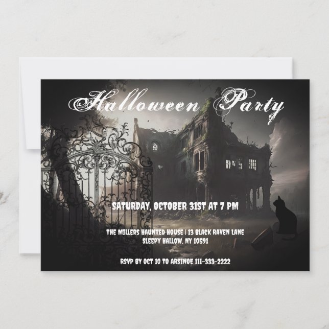 Ghoost Mansion Halloween Fête Invitation (Devant)