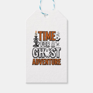 Ghost Adventure Halloween Vintage Typography Desig Gift Tags