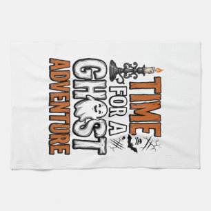 Ghost Adventure Halloween Vintage Typography Desig Kitchen Towel