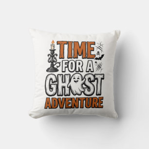 Ghost Adventure Halloween Vintage Typography Desig Throw Pillow