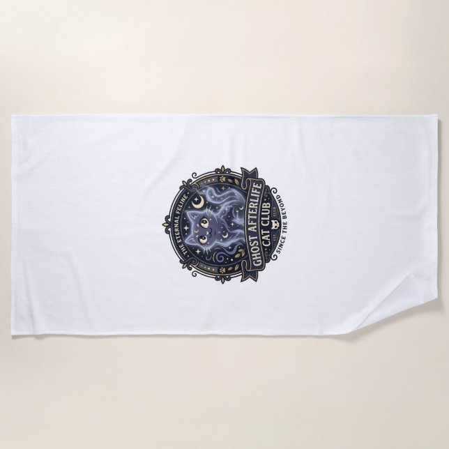 Ghost Afterlife Cat Cat Dad Gift Idea - Ghost Afte Beach Towel (Front)