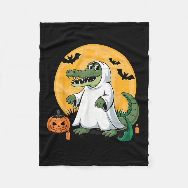 Ghost Alligator Halloween Soky Gator Lovers  Fleece Blanket (Front)