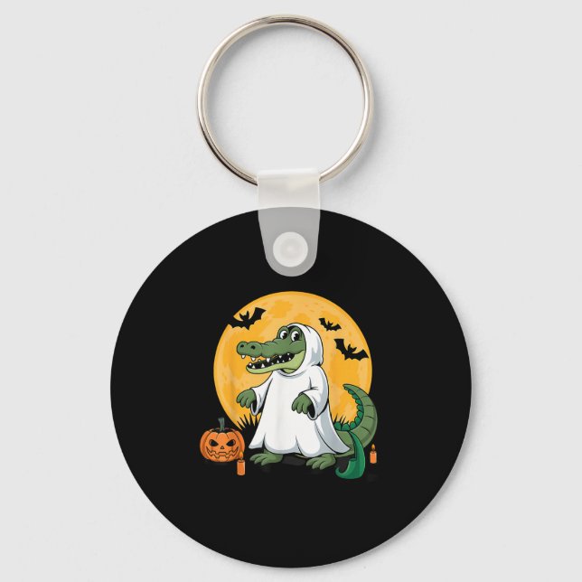 Ghost Alligator Halloween Soky Gator Lovers  Keychain (Front)