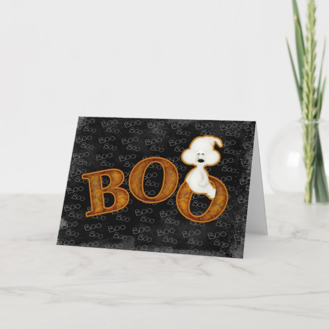 Ghost and Boo Halloween Card (Front)