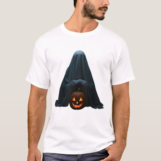 ghost and jack o lantern halloween T-Shirt (Front)