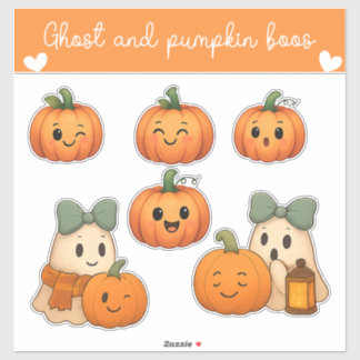 Ghost and Pumpkin Boos Sticker Sheet 
