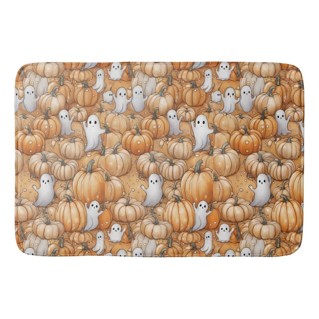 Ghost and Pumpkins Bath Mat (Front)