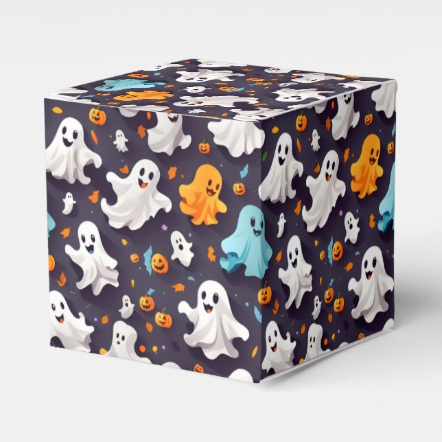 Ghost and Pumpkins Favor Box (Front Side)
