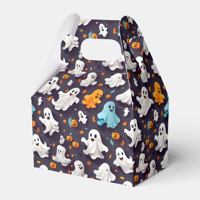 Ghost and Pumpkins Favor Box (Front Side)