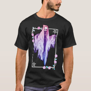 Ghost And Roses Wiccan Kawaii Pastel Goth Occult E T-Shirt