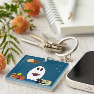 Ghost and Tea Keychain