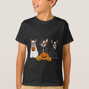 Ghost And Witch Boston Terrier T-Shirt