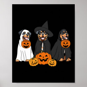 Ghost And Witch Rottweiler  Poster