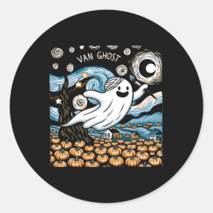 Ghost Art Teacher Halloween 2  Classic Round Sticker