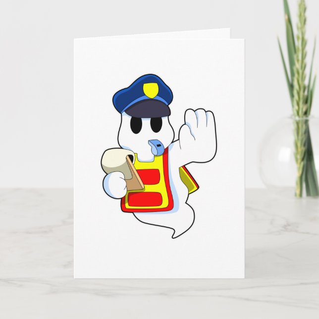 Ghost as Police officer with Whistle Card (Front)