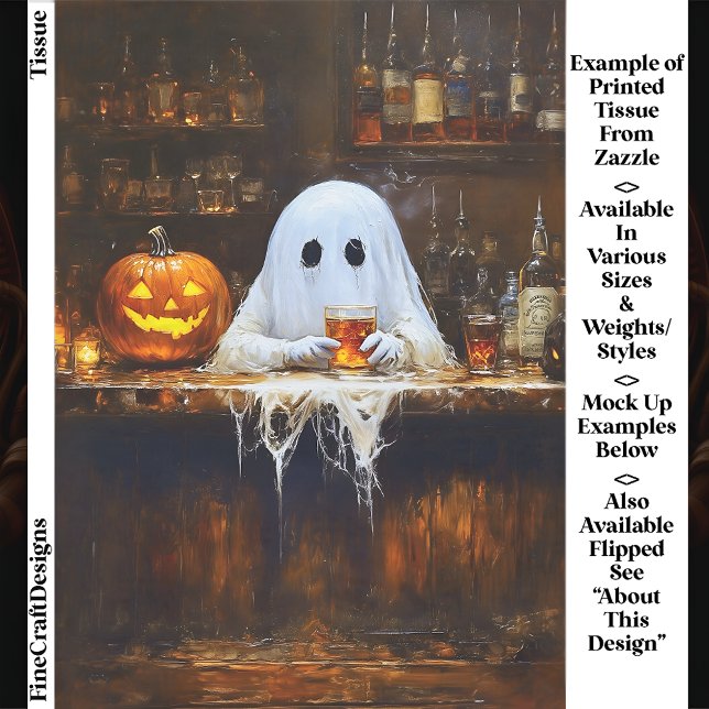 Ghost at Haunted Halloween Bar EA2L Decoupage Tissue Paper (Creator Uploaded)