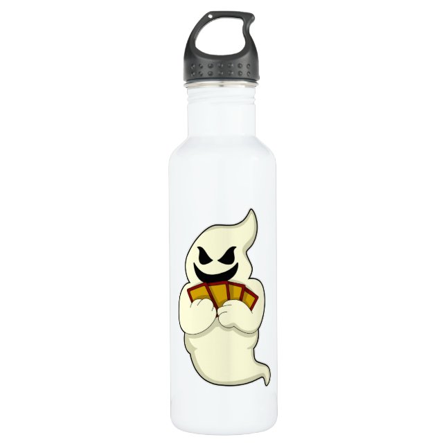 Ghost at Poker with Poker cards 710 Ml Water Bottle (Front)