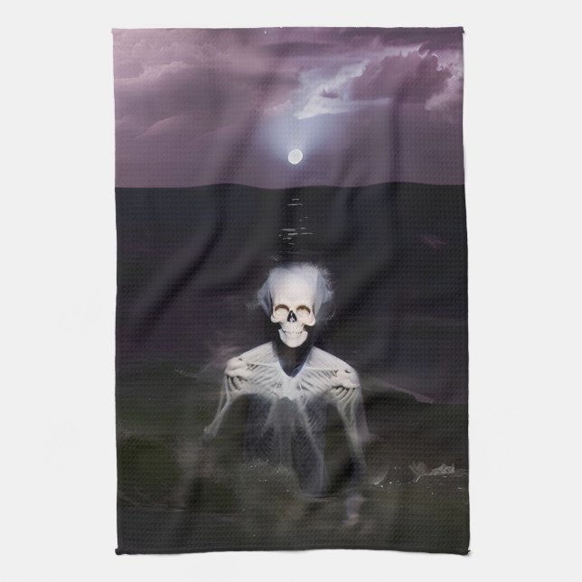 Ghost at Sea - Oil Painting Kitchen Towel (Vertical)