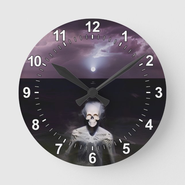 Ghost at Sea - Oil Painting Round Clock (Front)