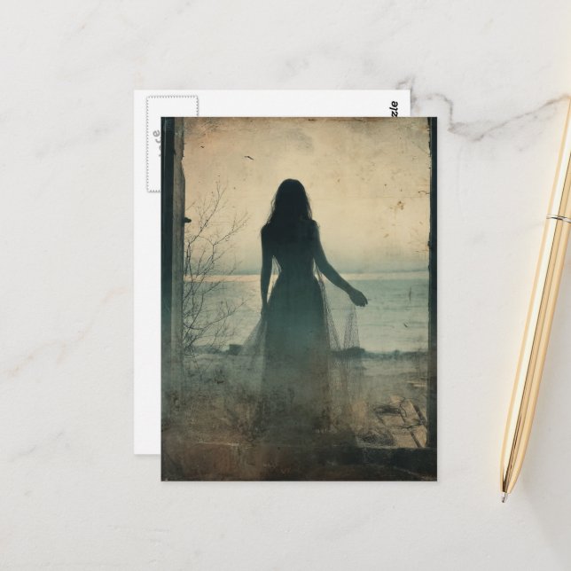 Ghost at the Abandoned Beach House Postcard (Front/Back In Situ)