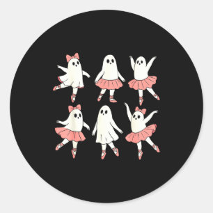 Ghost Ballerina Ballet Dance Teacher Halloween Cos Classic Round Sticker