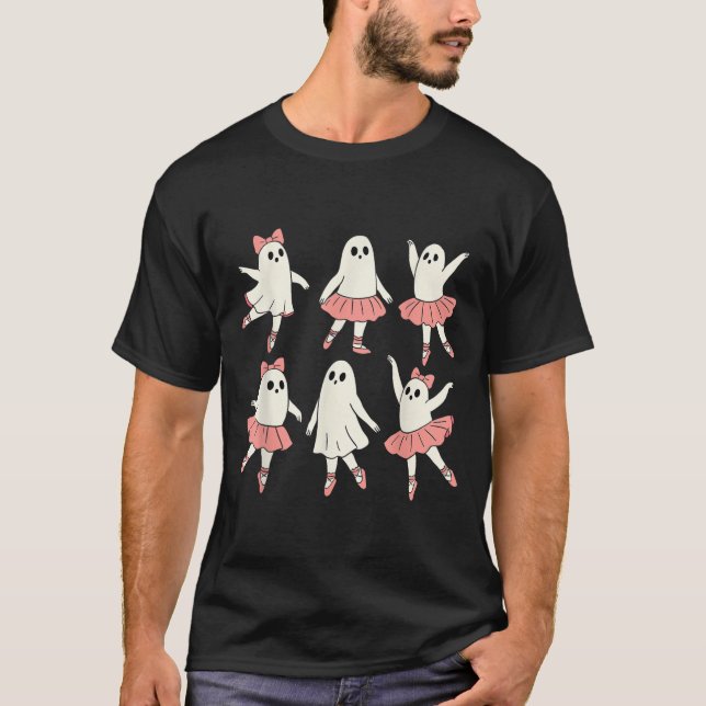 Ghost Ballerina Ballet Dance Teacher Halloween Cos T-Shirt (Front)