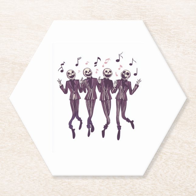 Ghost Barbershop Quartet Paper Coaster (Front)
