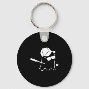 Ghost Baseball Halloween Costume Funny Baseball Keychain